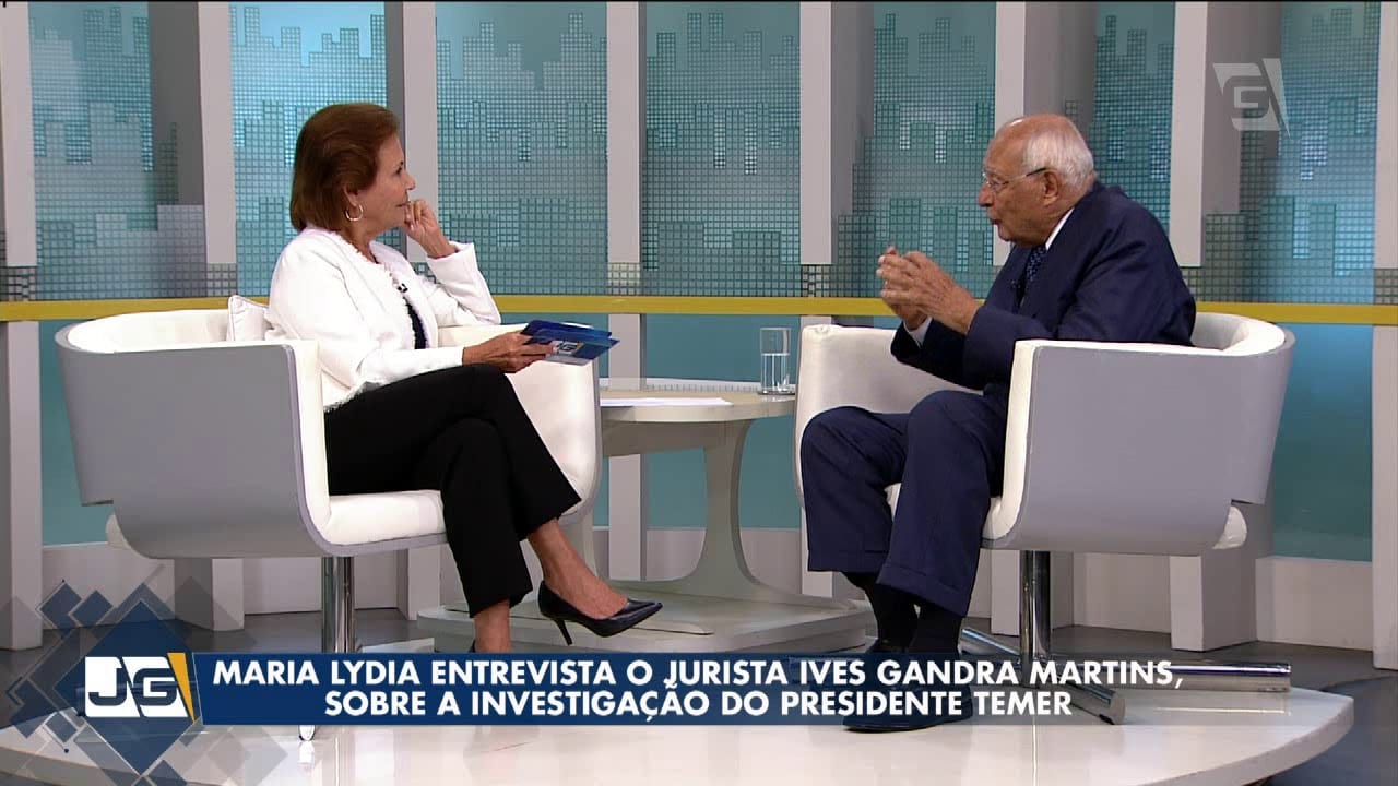 Maria Lydia entrevista o jurista Ives Gandra Martins, sobre a investigação do presidente Temer